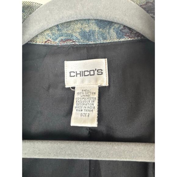 Chico’s Embellished Denim Blazer Women’s
 Size 12 - Picture 12 of 13